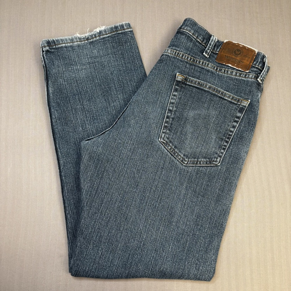 Wrangler Hero Authentic Mens Jeans 34x29 Blue Denim Relaxed Fit Straight 9TRLADI